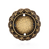 Adjustable Flower Alloy & Iron Bezel Cup Ring Base with Rotatable Tray MAK-T012-06B-2