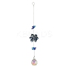 Glass Flower Hanging Suncatchers HJEW-P018-E03-3