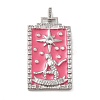 Brass Micro Pave Cubic Zirconia Pendants with Enamel KK-H458-01P-03-1