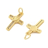 Brass Micro Pave Cubic Zirconia Pendants X1-KK-C092-21F-G-2