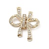 Brass Clear Cubic Zirconia Fold Over Clasps LS-KK-M306-03G-1