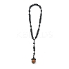 Natural Wood Pine Cone Car Hanging Ornaments HJEW-JM01280-1