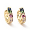 Cubic Zirconia Rectangle Earrings EJEW-E277-05G-02-1