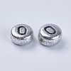 Silver Color Plated Acrylic Horizontal Hole Letter Beads X-PB43C9070-O-3