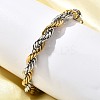 304 Stainless Steel Rope Chain Bracelets for Women BJEW-C091-03A-GP-3