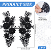 Flower Pattern Polyester Embroidered Lace Appliques DIY-WH0308-455C-2
