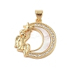 Brass Micro Pave Clear Cubic Zirconia Pendants KK-I712-48G-01-1