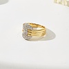 Brass Micro Pave Cubic Zirconia Finger Rings for Women IC2063-4