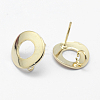 Brass Stud Earring Findings X-KK-F728-33G-2