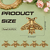 24Pcs Bees Alloy Brooch JEWB-ME0001-21AG-2