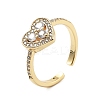 Brass Micro Pave Cubic Zirconia Cuff Rings for Women RJEW-U031-02G-1