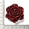 Synthetic Shell Dyed Carved Flower Connector Charms CORA-D034-01B-3