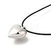 304 Stainless Steel Heart Pendant Necklaces for Women NJEW-F328-17P-1