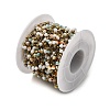 Handmade 304 Stainless Steel Porcelain Beaded Round Link Chains CHS-L032-16G-03-3