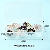 8Pcs 4 Styles Carnation & Daisy Golden Alloy Enamel Scarf Buckle Ring AJEW-CJ0001-33-9