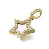 Brass Micro Pave Clear Cubic Zirconia Pendants KK-V010-29G-2