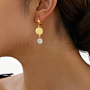 Fashionable Brass Coin with Round Tassel Hoop Earrings JS4120-4