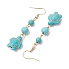 Synthetic Turquoise Dangle Earrings EJEW-JE05849-03-4