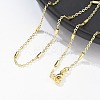 Brass Cable Chains with Column Beaded Necklace for Women NJEW-P265-24G-3