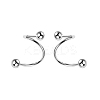S925 Silver Heart Star Round Bead Hoop Earrings Five-pointed Star S-shaped Earrings AV9909-1-1