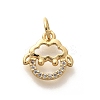 Rack Plating Brass Micro Pave Cubic Zirconia Pendants KK-H508-28G-06-1