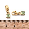 Square 304 Stainless Steel Rhinestone Pendant Decorations STAS-M092-08G-3