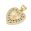 Brass Micro Pave Cubic Zirconia Pendants KK-P323-11D-G01-2