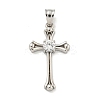 304 Stainless Steel Cubic Zirconia Pendants STAS-C102-02P-1