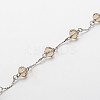 Handmade Faceted Rondelle Glass Beads Chains for Necklaces Bracelets Making AJEW-JB00087-2