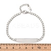 304 Stainless Steel Rhinestone Cup Chain Bracelets BJEW-G753-02P-03-5