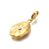 Oval 304 Stainless Steel Rhinestone Pendant Decoration STAS-R159-49G-04-2