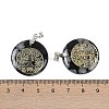 Natural Snowflake Obsidian Flat Round Pendants G-Q188-01P-02-3