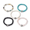 Natural & Synthetic Mixed Gemstone Stretch Bracelets for Women BJEW-JB10087-3