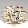 Horse Eye Alloy with Crystal Rhinestone Finger Rings FS-WG251C3-03-1