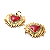 Rack Plating Brass Grade AAA Cubic Zirconia Pendants LS-KK-D026-28G-3