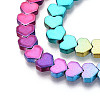 Rainbow Color Electroplate Non-magnetic Synthetic Hematite Beads Strands G-L489-E01-4