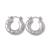 Tarnish Resistant 304 Stainless Steel Donut with Star Hoop Earrings for Women EJEW-E199-03P-1