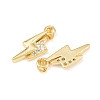 Brass Micro Pave Cubic Zirconia Pendants KK-C162-045G-2