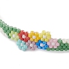 Flower Glass Seed Beads Beaded Bracelets BJEW-JB10706-3