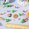 66Pcs 6 styles Resin Frog & Lotus & Mushroom Ornaments DJEW-GF0001-61-3