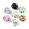 Handmade Polymer Clay Rhinestone Beads with Resin RESI-T060-24M-1