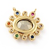 Brass Cubic Zirconia Pendants KK-G419-04G-02-3