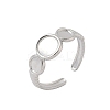 304 Stainless Steel Open Cuff Rings Findings RJEW-A079-10B-P-1