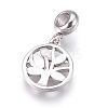 304 Stainless Steel European Dangle Charms X-STAS-O097-40P-2