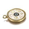 Brass Micro Pave Clear Cubic Zirconia Pendants ZIRC-B0003-09G-3