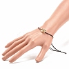 Alloy Shell Shape Braided Bead Bracelet for Women BJEW-JB08303-3