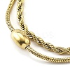 304 Stainless Steel Rope Chain Bracelets BJEW-R003-04G-01-3