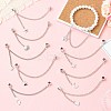 9Pcs 9 Styles Zinc Alloy European Safety Chains with Dangle Charms HJEW-CJ0001-23-5