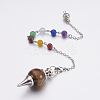 Natural Tiger Eye Sphere Dowsing Pendulums MAK-P009-E01-2