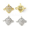 4Pcs 2 Colors Brass Pave Cubic Zirconia Fruit Connector Charms KK-FS0001-73C-3